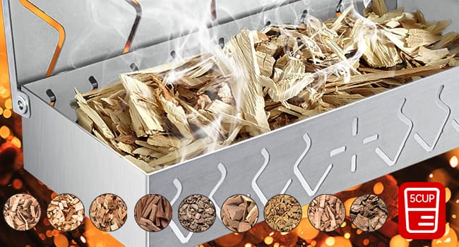 Smoker Box for Gas Grill, 2-Pack Stainless Steel Wood Chip Boxes with Hinged Lids, BBQ Smoke Box for Charcoal & Gas Grills, Adds Smoky Flavor, Easy to Use