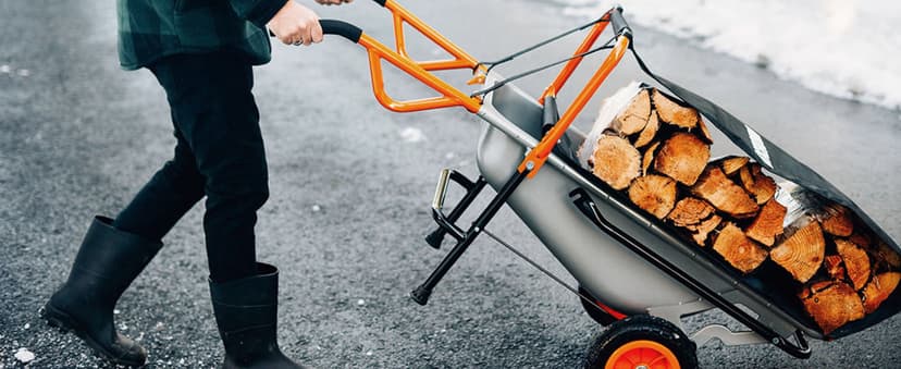 WORX Aerocart 8-in-1 Wheelbarrow / Yard Cart / Dolly + Attachable Wagon Kit