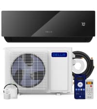 DELLA Vario 12000 BTU Mini Split Air Conditioner Work with Alexa 19 SEER2 Cools Up to 550 Sq.Ft Energy Efficient Ductless Inverter System, Heat Pump Pre-Charged and 16.4ft Installation Kits