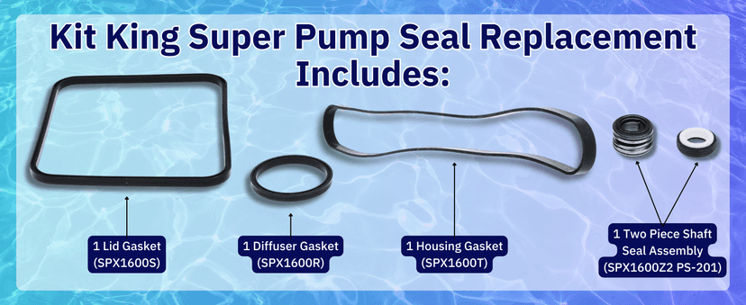 KitKing - SPX1600TRA Super Pump Seal Replacement for Hayward Go Kit 3. Fits SP1600, SP2600 in Regular, X, VSP Models. SPX1600TRA SP1600Z2 PS-201 SPX1600R SPX1600S SPX1600T Pool