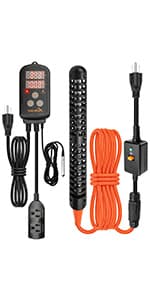 1500W 120V Titanium Heater Assembly with Sensor, for Bathtub Pool Water Tank Cattle Trough, Submersible Hot Tub Heater, Portable Electric Heater