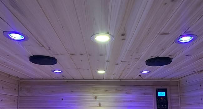LTCCDSS Garner Outdoor Sauna 4 Person, Far Infrared Sauna, Low EMF Sauna Room for Home, Low EMF Heaters | Chromotherapys | Bluetooth Speakers | Canadian Hemlock | 59.1 * 82.7 * 48.4