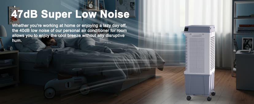 Swamp Cooler,1800CFM Portable Evaporative Air Cooler,Cooling Fan for Room Garage Patio,5.3 Gal Water Tank,3 Speeds,4 Ice Boxes,12H Timer,Remote