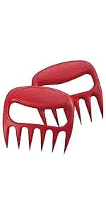Bear Paws Meat Claws - The Original Meat Shredder Claws, USA Made - Easily Lift, Shred, Pull and Serve Meats - Ultra-Sharp, Ideal Meat Claws for Shredding Pulled Pork, Chicken, Beef, Turkey - Orange