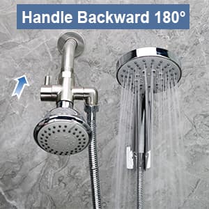 Shower Arm Diverter Valve Brass G1/2 3 Way Universal Bathroom Shower System Component Replacement for Handheld Shower Head and Fixed Spray Head, Brushed Nickel