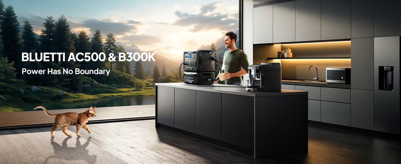 BLUETTI Solar Generator AC500 & B300K Expansion Battery with 2 200W Solar Panels Included (Ships Separately), 2,764.8Wh Portable Power Station w/ 6 5,000W AC Outlets, LFP Power for Home Use