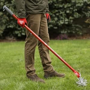 Garden Weasel Rotary Cultivator & Hand Tiller - 2-in-1 | Aerate, Weed, Cultivate, Plant, Reseed | Lawn Reseeding Garden Tool, Garden Soil Loosener | 91206