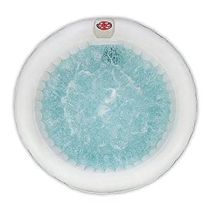 ALEKO Inflatable Hot Tub Spa | Personal High Powered Jetted Bubble | with Fitted Cover and 3 Filters | 265 Gallon | 6 Person Round | Brown | HTIR6GYBR