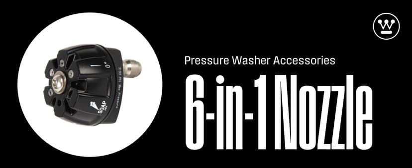 Westinghouse Pressure Washer 6-in-1 Nozzle Attachment - 3600 Max PSI, 1/4” Connector - for Gas and Electric Pressure Washers