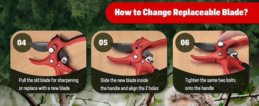 DUROX - Ratchet Pruning Shears, Garden Shears with 3x Cutting Power. Effort-Saving Heavy-Duty Anvil Pruners. Replaceable Blade Cutting Blade Design. Ideal Secateurs for Precise Trimming, Model DGR-01