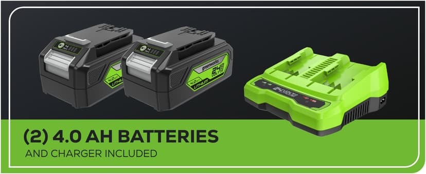 Greenworks 48V (2 x 24V) 17" Brushless Cordless (Push) Lawn Mower, (2) 4.0Ah Batteries and Dual Port Rapid Charger Included
