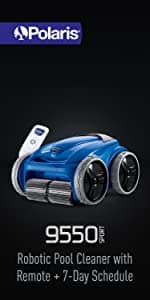 Polaris 8050 Sport Robotic Pool Cleaner, Automatic Vacuum for InGround Pools up to 40ft, Wall Climbing Vac w/ Strong Suction & Easy Access Transparent Lid