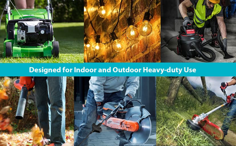 Outdoor Extension Cord Waterproof 100 FT, Orange 16/3 SJTW Heavy Duty, Flexible 100% Copper 3 Prong Extension Cord for Lawn, Garage,UL Listed