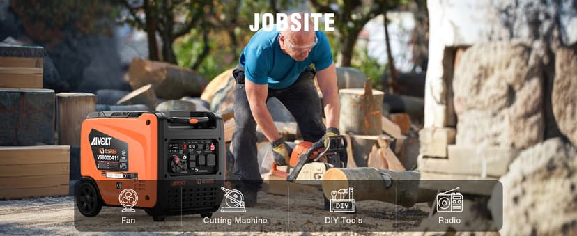 AIVOLT Dual Fuel Inverter Generator 8000 Wattages 50 Amp Gas Propane Powered Super Quiet Portable Inverter Generator for Home Use, Camping Travel RV Jobsite, 50 State Approved