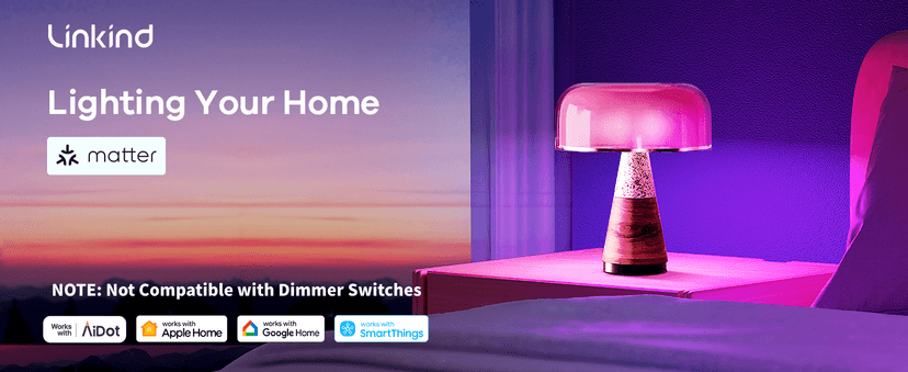 Linkind Matter Smart Light Bulb, BR30 Smart Bulbs, Recessed LED Color Changing Light Bulbs RGBTW, E26 Smart Flood Light Bulbs 650LM 60W Work with Alexa, Apple Home, Google Home, SmartThings, 4Pack