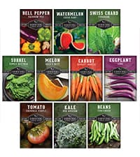 Drought-Tolerant Vegetable Seed Collection - 10 Packets of Seeds to Grow Drought-Resistant Plants for Growing in Home Vegetable Gardens - Non-GMO Heirloom Open-Pollinated - Survival Garden Seeds