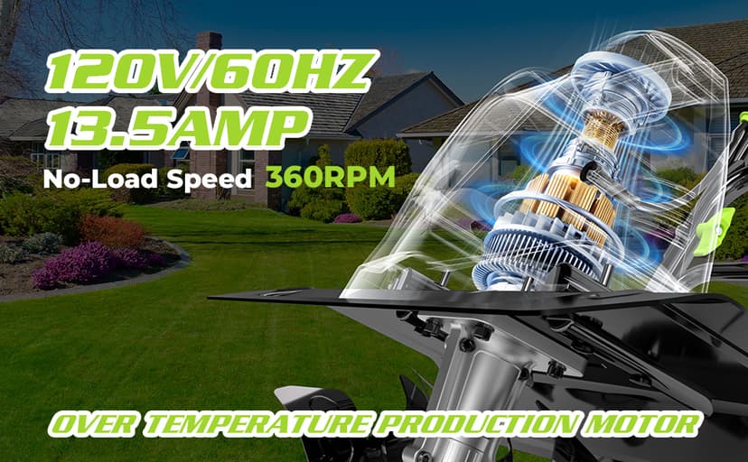 18-Inch 13.5 Amp Tiller/Cultivator with 6 Steel Tines, 3-Adjustable Wheels, Foldable Handle, 8'' Tilling Depth Electric Corded Tillers, Electric Garden Rototiller for Garden Lawn Soil Digging