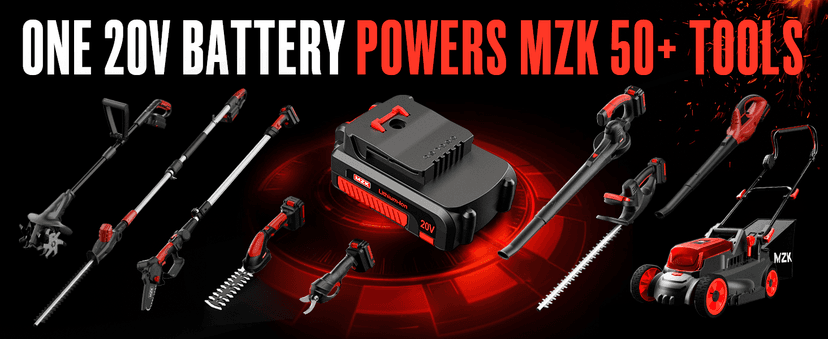 MZK 20V Cordless Tiller Cultivator with 24 Steel Tines,7.8-inch Wide Battery Powered Garden Cultivator, Mini Tiller for Gardening (2AH Battery and Charger Included)