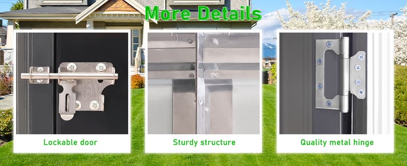 MUPATER 4×10 FT Storage Shed for Outdoor,Lean-to Shed Kit with Thickened Galvanized Steel, Metal Tools Shed with Lockable Door and Air Vents for Patio Garden, Grey