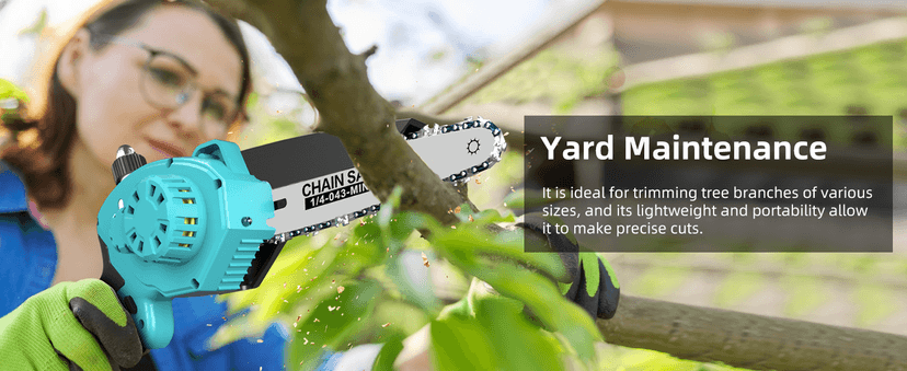 Mini Chainsaw Cordless, 8 inch & 6 inch Electric Chain Saw with 2 Pack Rechargeable Batteries, Battery Powered Handheld Saw for Trees Trimming Wood Cutting, Perfect Gardening Tools for Men Dad Husband