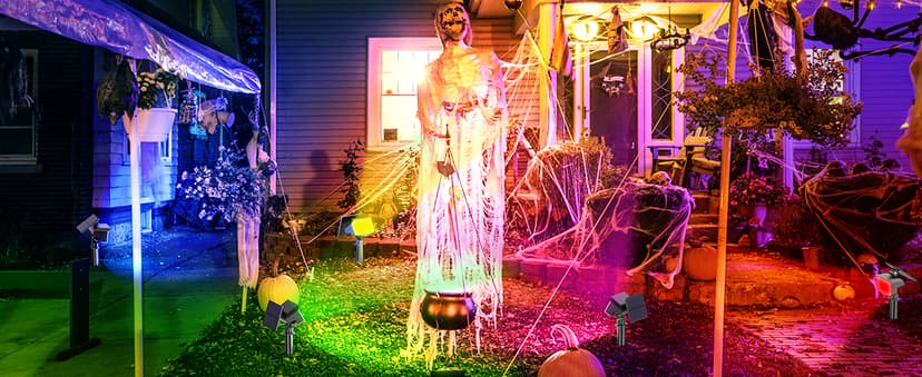 WELALO Solar Color Changing Spot Lights Outdoor, Waterproof Solar Christmas Lights with 9 Modes, Multicolor RGB Landscape Spotlights for Garden Yard Driveway Lawn Patio Pathway Decorations, 6 Pack