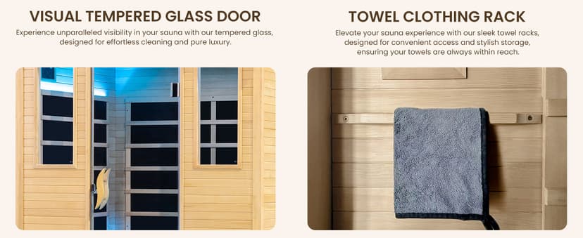 3300W 30A 110V Outdoor Wooden Low EMF Far Infrared Sauna with Bluetooth Speakers, LED Lamp, LCD Control Panel, Tempered Glass Door, 7 Colors Lighting 4 Person, 84.24"x66.6"x51.24"