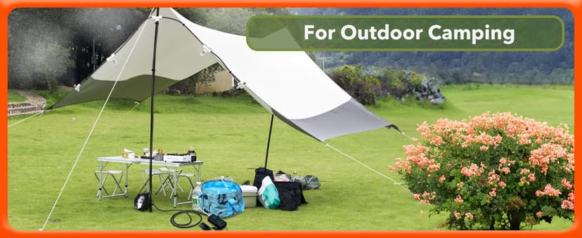 HAOWIN Portable Misting System with Water Pump, Triangle Bag and Foldable Bucket, DIY Mobile Misting Cooling System for Bike, Motorcycle, Canopy, Tent, Golf Cart, Boat, Camping, Hiking