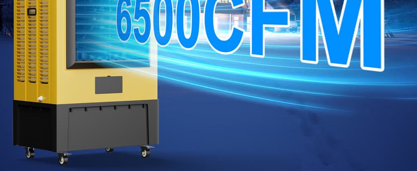 Swamp Cooler, 6500 CFM Evaporative Air Cooler, 19 Gal Water Tank Outdoor Air Conditioner, 3 Speed,5 Ice Boxes,Suitable for Indoor & Outdoor Garage,Patio,courtyard,factory workshop,50inch