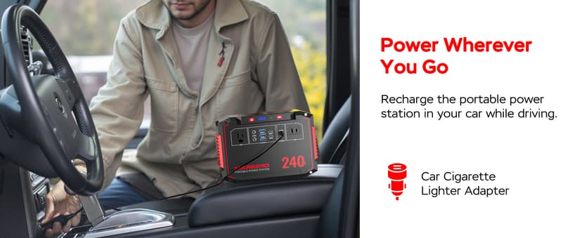 MARBERO Solar Generator 240Wh 300W Portable Power Station with Solar Panel 60W Included Backup Lithium Battery with AC Outlets for Camping Home Outdoor Emergency Hiking Travel