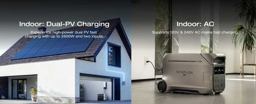 EF ECOFLOW DELTA Pro 3 Portable Power Station, 4096Wh LFP Battery, Expandable to 48kWh, 120/240V 4000W AC Output, Solar Generator for Home Use, Camping Accessories, Emergencies, Power Outages, RVs