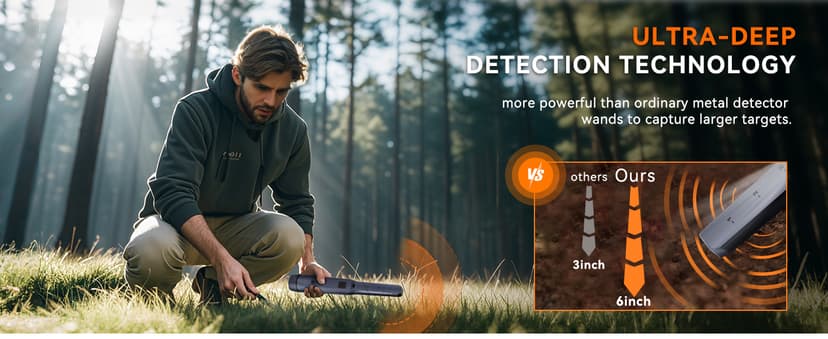 SUNPOW Metal Detector Pinpointer Rechargeable – 800mAh Battery for 15H Use – IP68 Fully Waterproof Handheld Wand – High Sensitivity 360° Detection – Treasure Hunting Tool for Adults & Kids – NXGD02