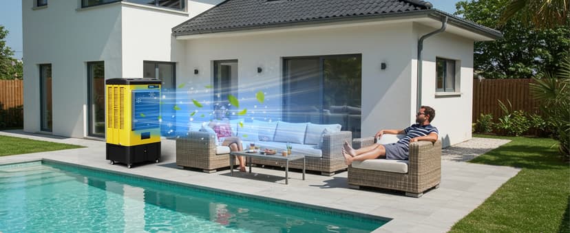 4800CFM Swamp Cooler,42IN Evaporative Air Cooler with Continuous Auto Fill,10.6-Gal Water Tank,3 Ice Packs,Portable Evaporative Cooler for Outdoor Patio Garage Commercial Industrial Use