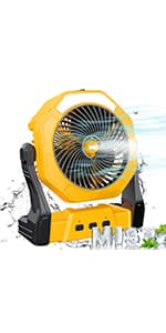 Ausic Portable Misting fan, 8-Inch Cooling Mist Fans, 10000mAh USB Rechargeable Battery Powered Fan with Mister, 250mL Water Tank & LED Lantern, for Home Desk, Bedroom, Office, Outdoor&Indoor Use