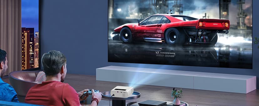GROVIEW Projector, 15000lux 490ANSI Native 1080P WiFi Bluetooth Projector, 300'' Video Projector, Supports 4K & Zoom, 5G Sync, Compatible with HDMI USB/ AV/ Smartphone/ Pad/ Laptop/ DVD/ TV Stick/ PS5
