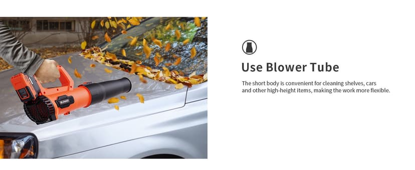 Leaf Blower, 21V Cordless Electric Blower with 2 2.0Ah Batteries and 1 Hour Fast Charger, Lightweight Leaf Blower for Patio Cleaning, Lawn Care, Blowing Fallen Leaves and Dust, etc.