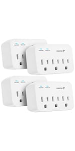 Fosmon Refrigerator Surge Protector, 3 Outlet Heavy Duty Appliance Surge Protector with High Joules for Fridge, Microwave, Washing Machine, Garage Door, 1200J, 1875 Watts, 3 Prong, ETL Listed