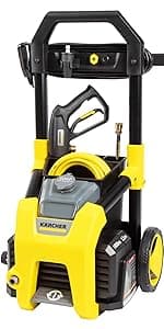 Kärcher Pressure Washer K1800PS, Max 2250 PSI, 3 Spray Nozzles, Detergent Tank, For Cars, Driveways, Siding, Patios, 1.46 max. GPM