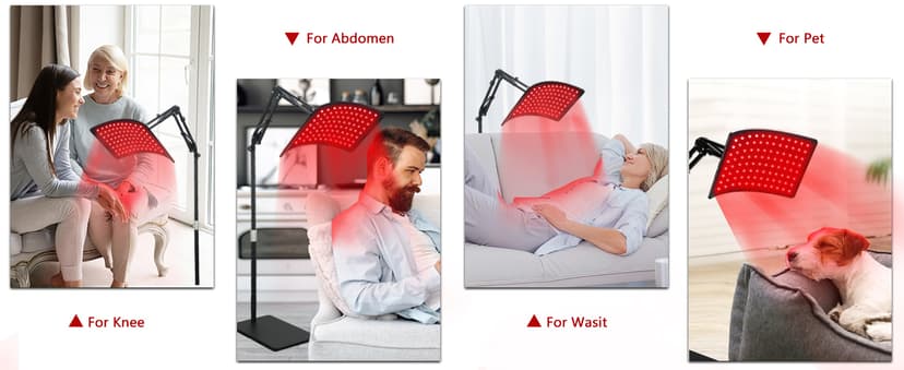 Red Light Therapy for Face and Body, Red Infrared Light Therapy Lamp with Stand Led 660nm Red Light-Therapy& 850nm Infrared Light Device for Body