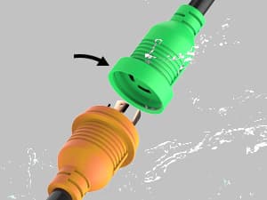 EyGde 50 Amp to 4 Prong 30 Amp Generator Adapter with Surge Protector - Patented NEMA 14-50P Twist Lock Male to L14-30R Female Plug, STW Cord with Circuit Analyzer for Generator