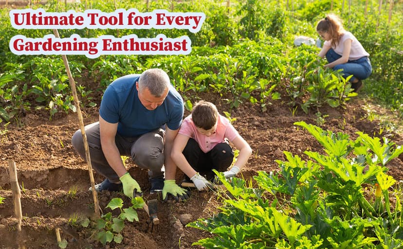 Weeding Artifact Uprooting Weeding Tool, Garden Weeding Tools Hand Weeder Tool, Stainless Steel Weed Puller 4 Teethes Dual Purpose Weeder, Multifunctional Weeder Manual Weed Remover Tool (Wood-12inch)