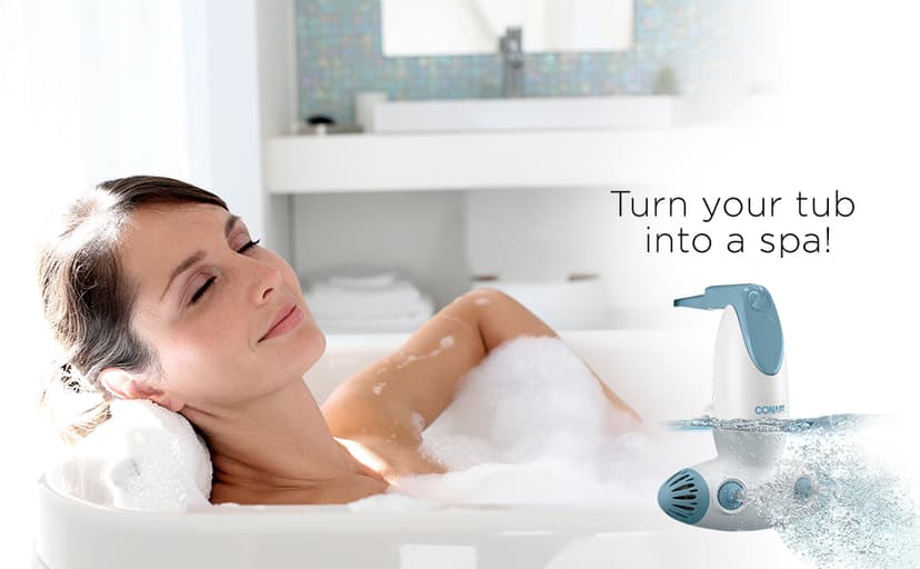 Conair Jet Hydro Spa - Portable Bath Spa with Dual Hydro Jets for Tub - Bath Spa Jet for Tub Creates Soothing Bubbles and/or Massage - Spa Bath for at Home Use