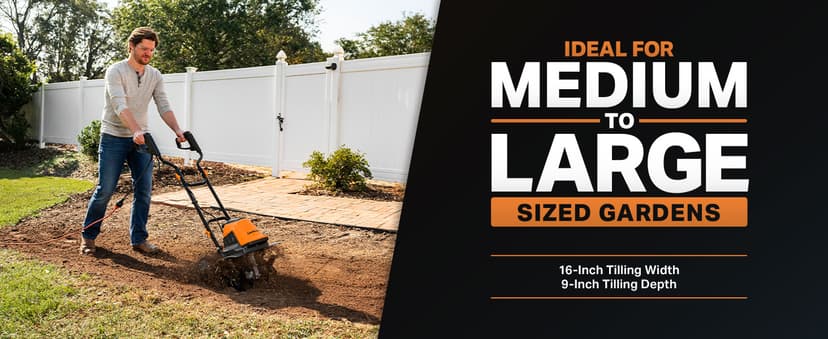 LawnMaster TE1016M Electric Tiller 10-Amp, 16-Inch,Green