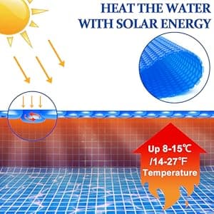 Solar Hot Tub Spa Bubble Cover Blanket for 6 7 Ft Round Inflatable Hot Tub Spa Pool Thermal Insulation Floating Bubble Wrap Covers Blankets(6 Ft)