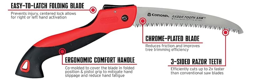 Corona 7 Inch RS 7245 Razor Tooth Folding Saw, 7-Inch Curved Blade, Steel