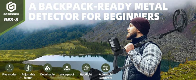 Metal Detector for Adults Professional, Waterproof Pinpoint, High Accuracy Gold and Silver Detection, Underwater and Beach Use, 10'' IP68 Coil, Bigger LCD, New Advanced DSP Chip