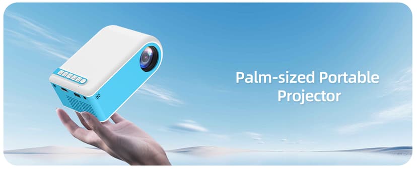 Nasin Mini Projector, 1080P Supported Portable Movie Projector, Home Theater and Outdoor Use, Compatible with IOS, Android, Tablet, Laptop, TV Stick, Type C, USB & HDMI, Bluetooth Proyector