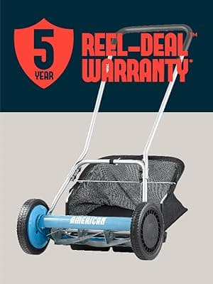 American Lawn Mower Company 1804-18 18-Inch 5-Blade Walk Behind Reel Lawn Mower with Grass Catcher