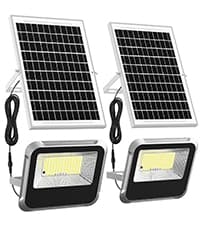 Engrepo Solar Lights Outdoor 10000LM Auto On/Off Dusk to Dawn Light with 20000mAh Battery, IP65 Waterproof Outside Solar Powered Security Flood Light with Remote Control for Wall Porch Shed Barn.