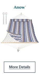 ANOW Double Hammock Pad and Pillow Set, 2 Person Polyester Hammock Pad, Light Brown