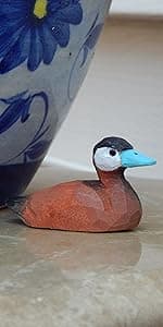 Hand-Carved Cardinal Figurine –Red Wood Bird Figurine Miniature Garden Statue Carving Home Decor Sculpture, Miniature Wildlife Sculpture, Handmade Garden Ornament & Rustic Home Decor Accent